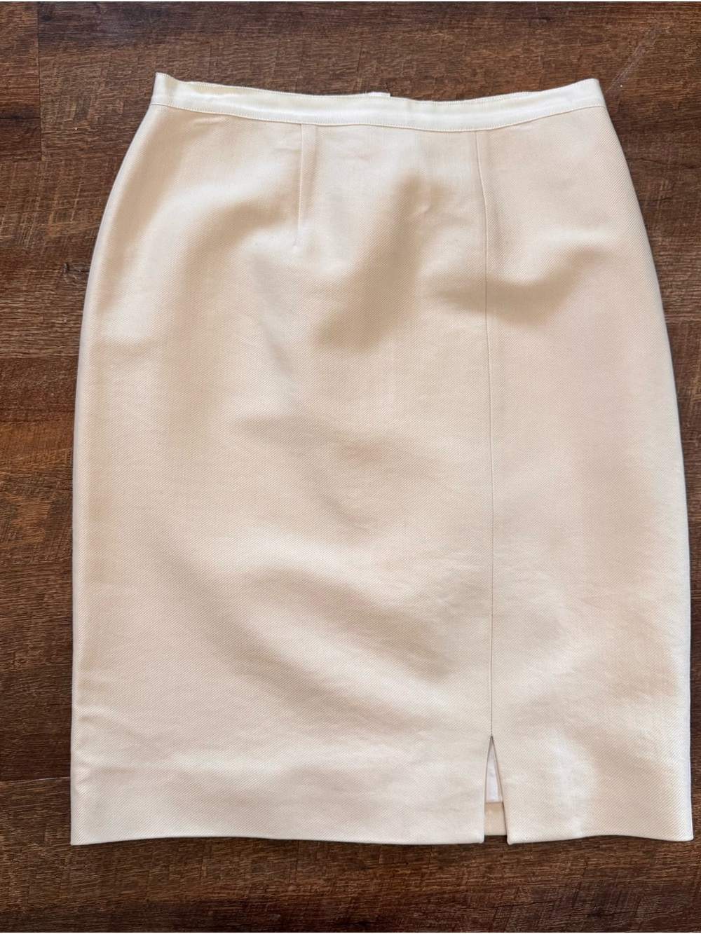 Vintage Oscar de la Renta Ivory Pencil Skirt Sz 10 Made in Italy 80’s 90’s silk